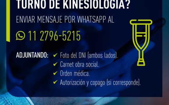 Solicitá tu turno de Kinesiología por WhatsApp