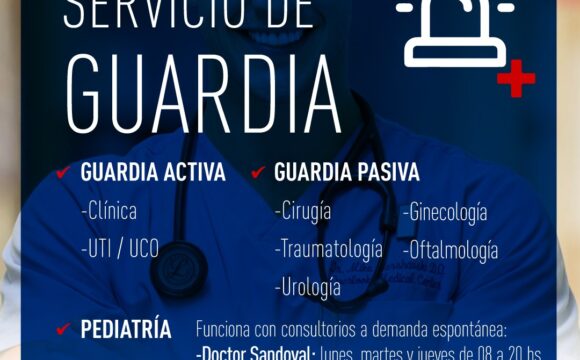 SERVICIO DE GUARDIA 24 HS EN SANATORIO SOLANO