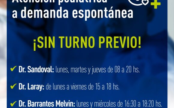 ATENCIÓN PEDIÁTRICA SIN TURNO PREVIO